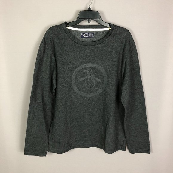 Original Penguin Other - Original Penguin Charcoal Gray Printed Crew Neck Sweater Size Large